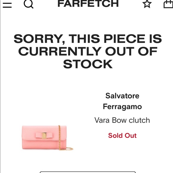 Salvatore Ferragamo Vara Bow clutch pink&gold $875 - Picture 6 of 6